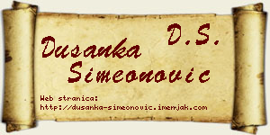 Dušanka Simeonović vizit kartica